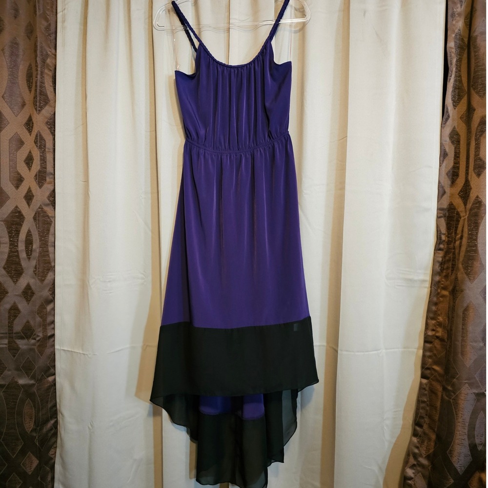 Maitai Purple Chiffon High Low Sleeveless Cocktail Dress Women's Size Small